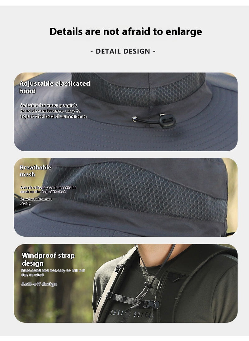 Outdoor Solar Rechargeable Wide Brim Fan Hat