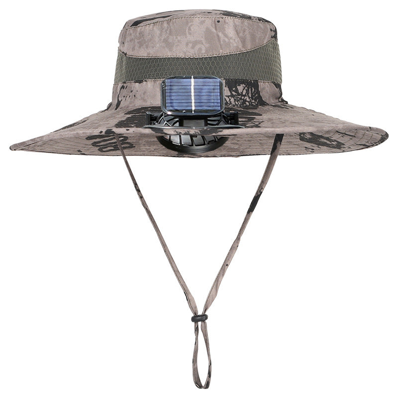 Outdoor Solar Rechargeable Wide Brim Fan Hat