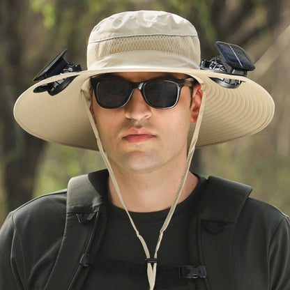Outdoor Solar Rechargeable Wide Brim Fan Hat